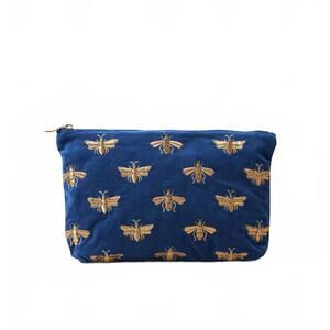 NEW ELIZABETH SCARLETT women's honey bee everyday pouch in cobalt